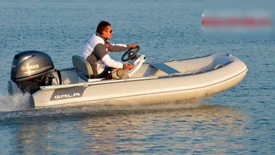 rubberen rib met bestuurder op het water