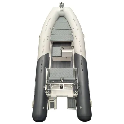 bovenaanzicht van RIB op witte achtergrond