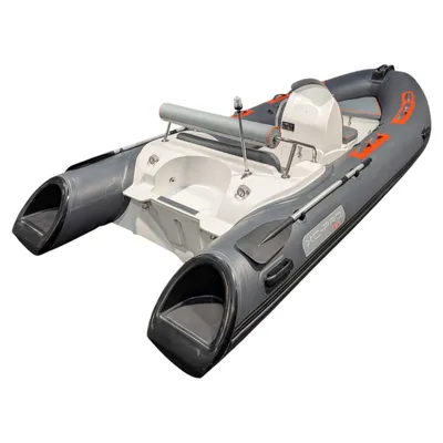 grijze opblaasbare rib op witte achtergrond