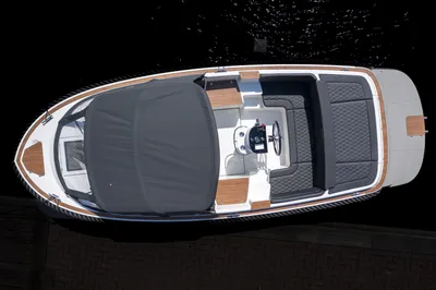 bovenaanzicht van een tender aan de kade