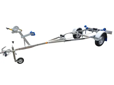 boottrailer op witte achtergrond