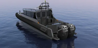 Aluminium cabin rib op water