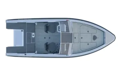 bovenaanzicht van een vissersboot