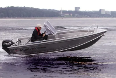 consoleboot op open water met bestuurder