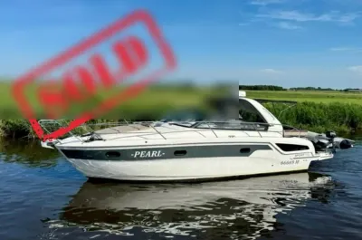 sportcruiser in het water bij grasland