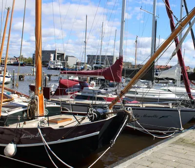 zeilboten aangemeerd in een jachthaven