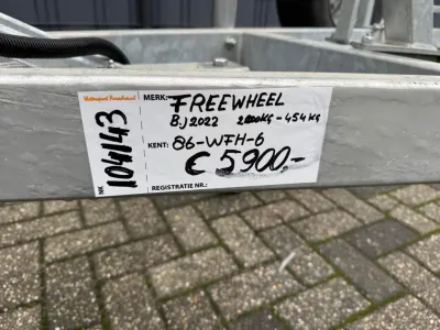 trailerframe met wit prijsetiket