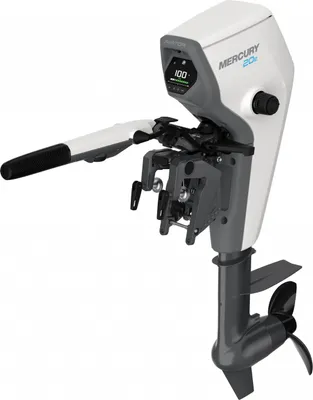 elektrische buitenboordmotor op witte achtergrond