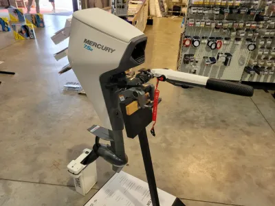 elektrische buitenboordmotor in winkel