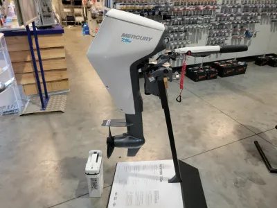 elektrische buitenboordmotor in winkel