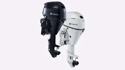 twee buitenboordmotoren op witte achtergrond