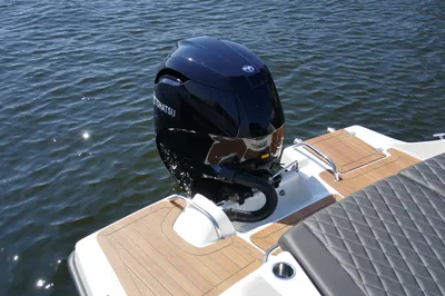 buitenboordmotor op achterdek van boot