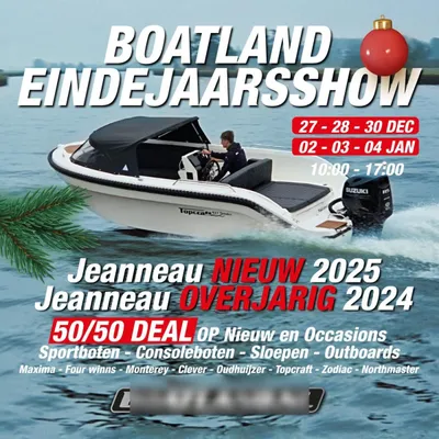 consoleboot met stuur en buitenboordmotor