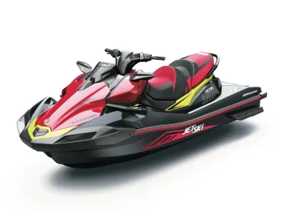 rode en zwarte jetski op witte achtergrond