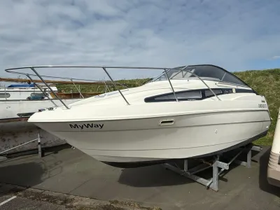 motorboot op staanders bij wal