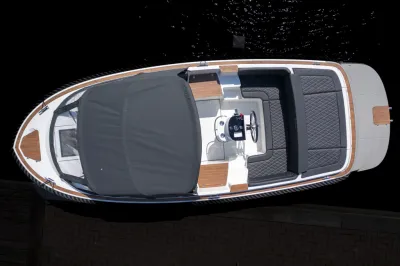 bovenaanzicht van tender op water