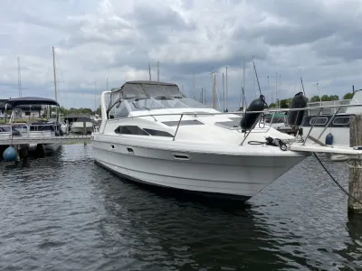 motorboot afgemeerd in jachthaven