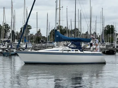 zeilboot in jachthaven