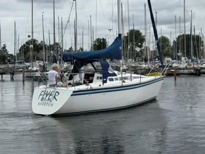 zeiljacht in een jachthaven