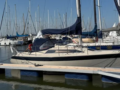 zeilboot aangemeerd in jachthaven