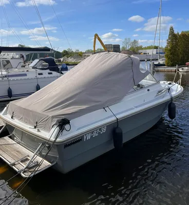 motorboot afgemeerd in jachthaven