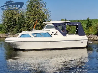 kajuitboot op water bij oever