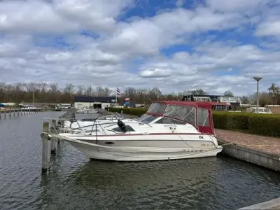 motorboot aangemeerd in jachthaven
