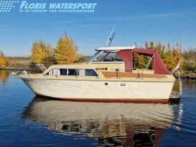 motorboot in het water bij oever