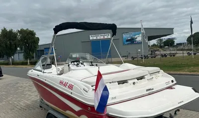 bowrider boot op trailer bij bedrijf