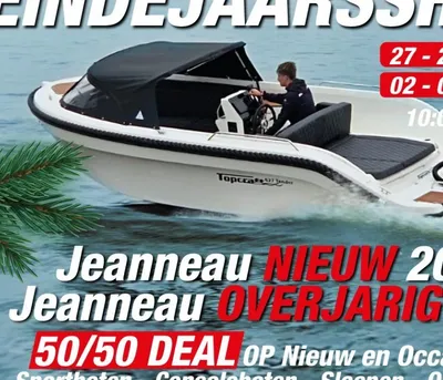 motorboot op water met bestuurder en tekstoverlay