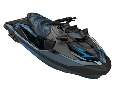 blauwe waterscooter op witte achtergrond