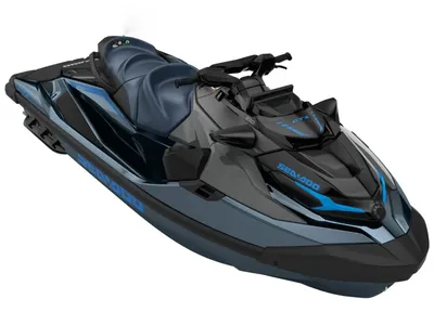 blauwe waterscooter op witte achtergrond