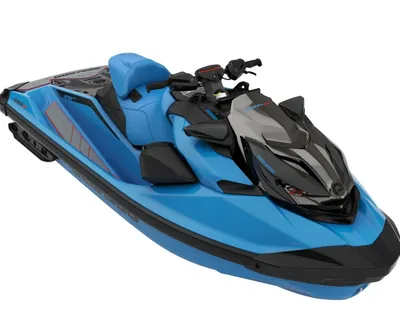 blauwe waterscooter op witte achtergrond