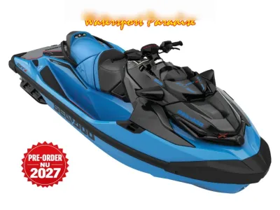 blauwe waterscooter op witte achtergrond