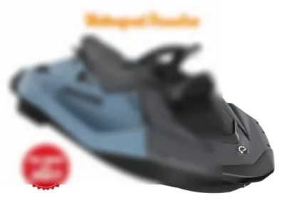 blauwe jetski op witte achtergrond