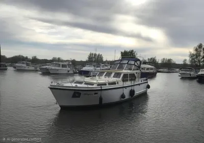 motorjacht aangemeerd in jachthaven