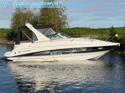 motorboot in het water langs oever